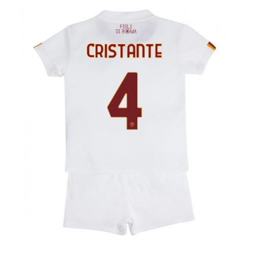 Fotbalové Dres AS Roma Bryan Cristante #4 Dětské Venkovní 2022-23 Krátký Rukáv (+ trenýrky)
